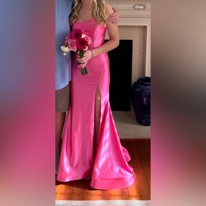 Elegant Pink Satin Gown